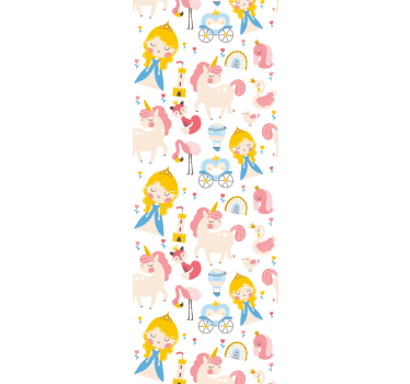 Blind children cartoon princes and unicorns - TenStickers