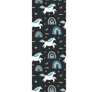 Blind children seamless horses dark pattern - TenStickers