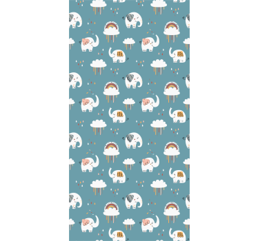 Blind children elephant in the rain - TenStickers