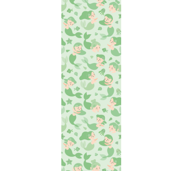 Blind children mermaid child green smiling - TenStickers