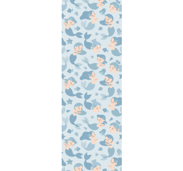 Blind children mermaid child blue smiling - TenStickers