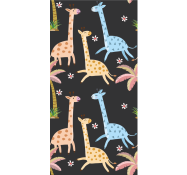 Blind children discover grey palm trees and animals - TenStickers
