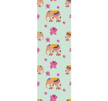 Blind children indian peach elephants - TenStickers