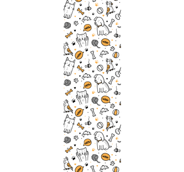 Blind children pets cats and dogs doodle style - TenStickers
