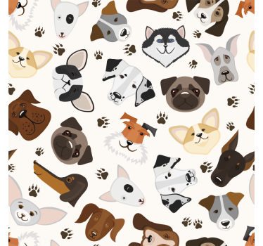 Blind children cute mix puppy and dog pattern - TenStickers