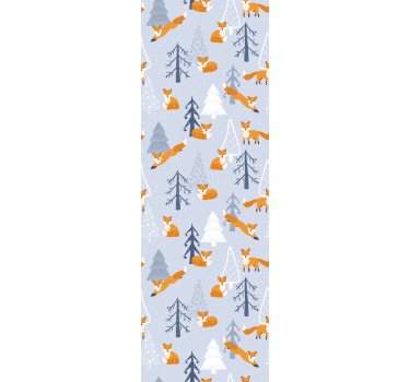Blind children cute fox winter forest design - TenStickers
