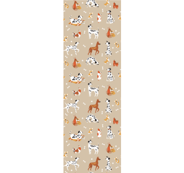 Blind children with adorable dogs on beige - TenStickers