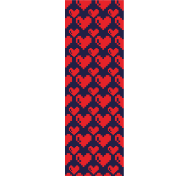 Blind teens geometric red hearts on dark blue - TenStickers