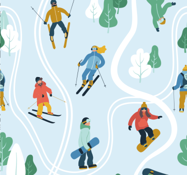 Blind teens blue skiing gear - TenStickers