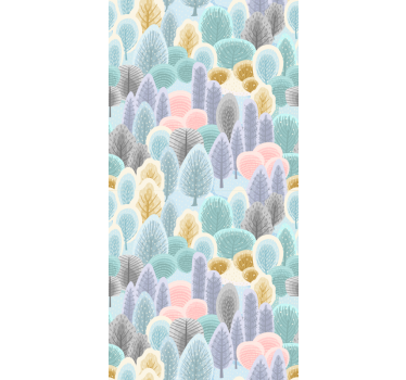 Pastel Forest Pattern tree blind - TenStickers