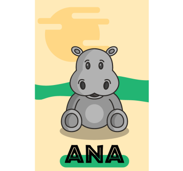 Customizable Hippo animals blind - TenStickers