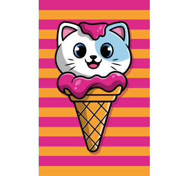 Cute cat in ice-cream Kids blind - TenStickers