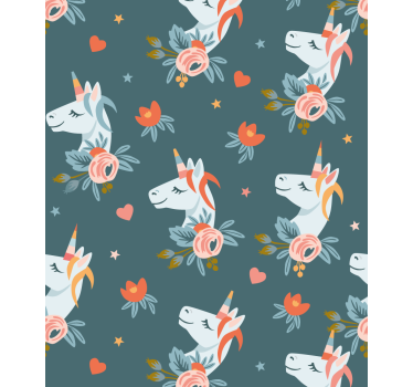 Blue charming unicorns blind children - TenStickers