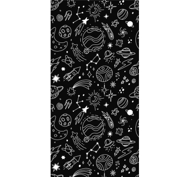 Black and white cosmic illustrations Kids blind - TenStickers