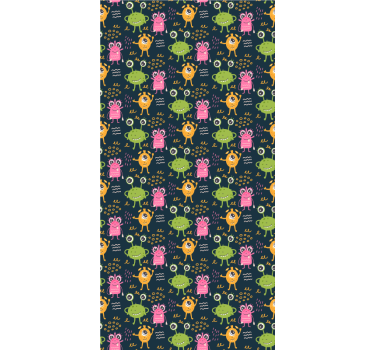 Funny colorful aliens illustration Kids blind - TenStickers