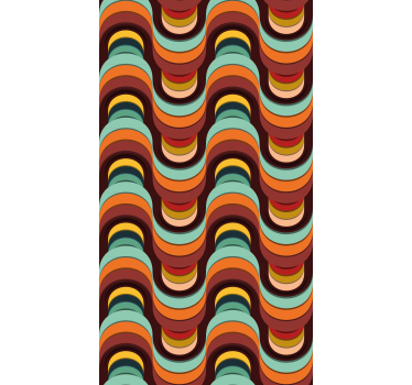 Retro roller blind in retro wave design - TenStickers