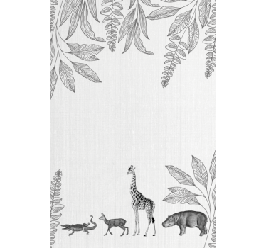 Safari animals and trees border Kids blind - TenStickers