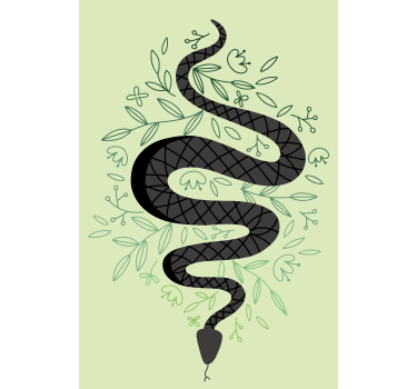 Striped snakes in leaves Animal blind - TenStickers