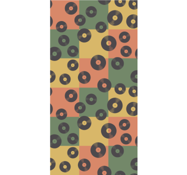 Retro roller blind vinyl records design - TenStickers