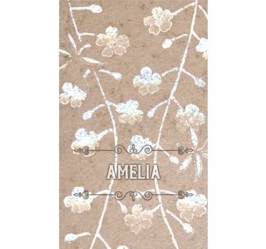 Beige floral design with name master bedroom shades - TenStickers