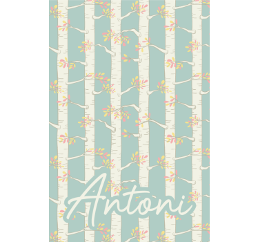 Birches with name tree blind - TenStickers