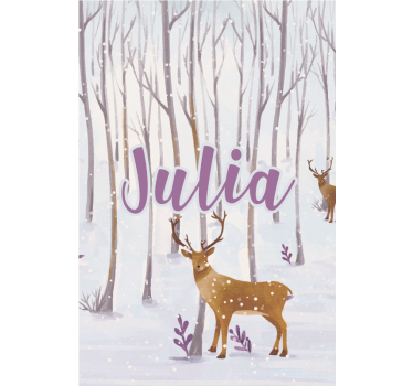 Deer in snow with name blind children - TenStickers