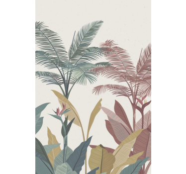 Terracotta tropical plants Tree roller blind - TenStickers