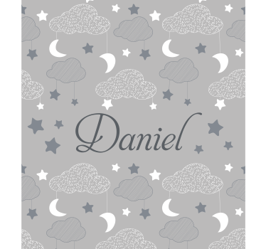Gray starry clouds Custom printed window shade - TenStickers