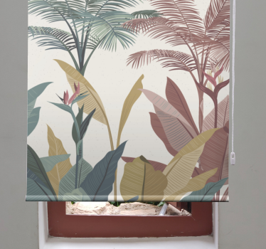 Terracotta tropical plants Tree roller blind - TenStickers