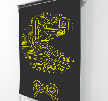 yellow pac game Geek blind - TenStickers