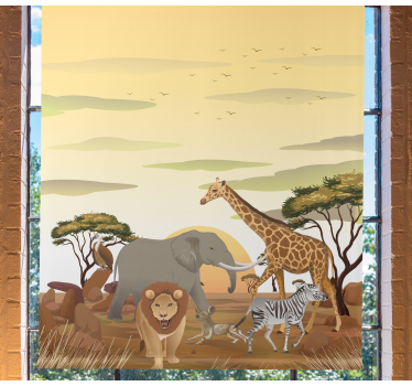 African cartoon landscape Animal blind - TenStickers