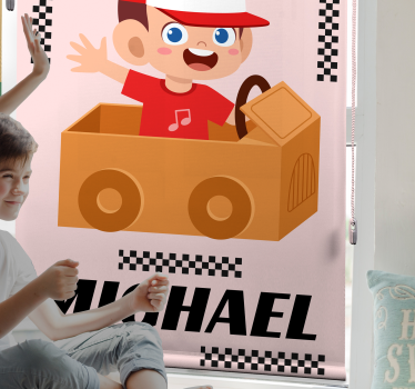Animated Racing Adventure customised roller blind - TenStickers
