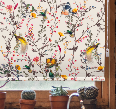 Birds and blooms tree blind - TenStickers