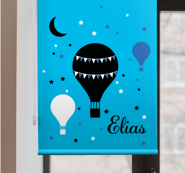 Black and blue balloons with stars and moon Blind art - TenStickers