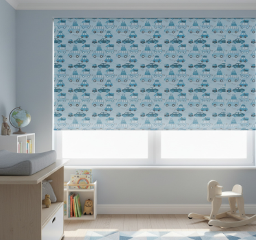 Blind children blue city vehicles in nordic style - TenStickers