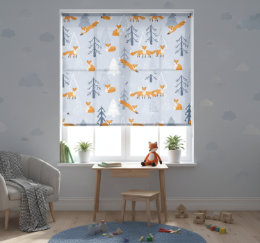 Blind children cute fox winter forest design - TenStickers