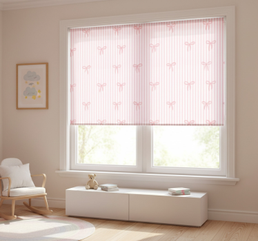 Blind children pink stripes and bows - TenStickers