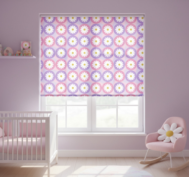 Blind children purple pink daisy square pattern - TenStickers