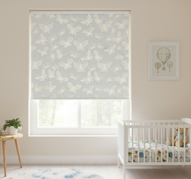 Blind children white and grey butterfly pattern - TenStickers
