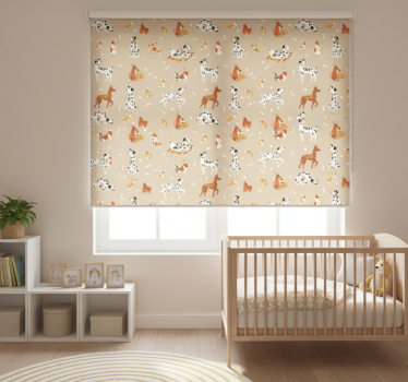 Blind children with adorable dogs on beige - TenStickers