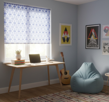 Blind teens eclectic decor blue linear pattern - TenStickers