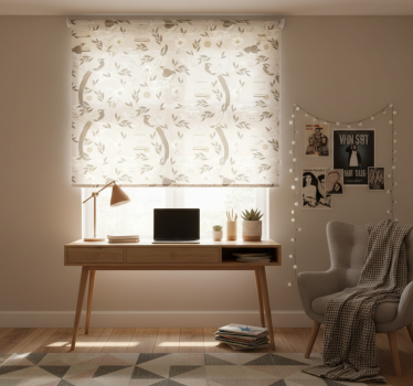 Blind teens eclectic decor with old leaves - TenStickers