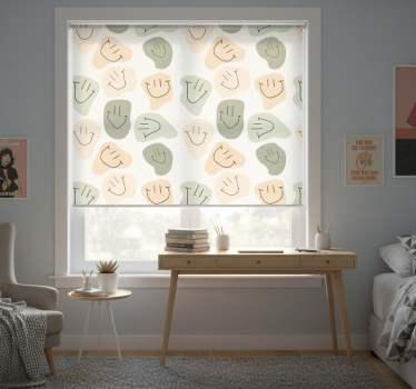 Blind teens simple neutral colors smiley faces - TenStickers