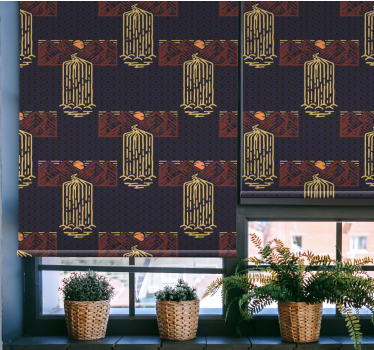 Sunset with waterfalls retro roller blind - TenStickers