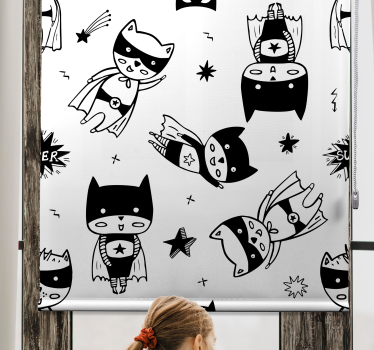 Cartoon superheroes Superhero roller blind - TenStickers