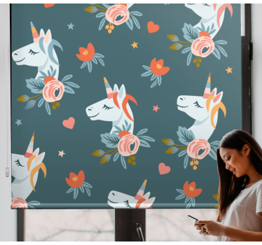 Blue charming unicorns blind children - TenStickers