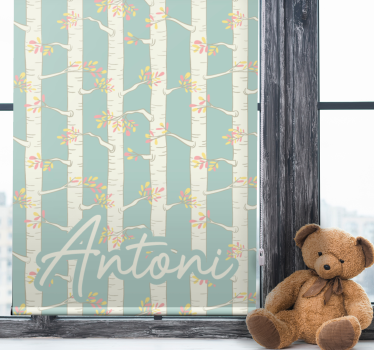 Birches with name tree blind - TenStickers