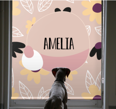 Custom Floral Name Design customised roller blind - TenStickers