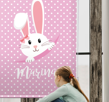 Cute bunny for girl with name Babys blind - TenStickers