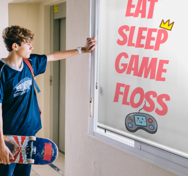 Eat game and floss Geek blind - TenStickers